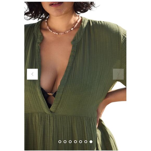 NWT Anthropologie The Kallie Flowy Green Moss Maxi Dress Relaxed Fit Size Large - Picture 3 of 12